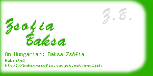 zsofia baksa business card